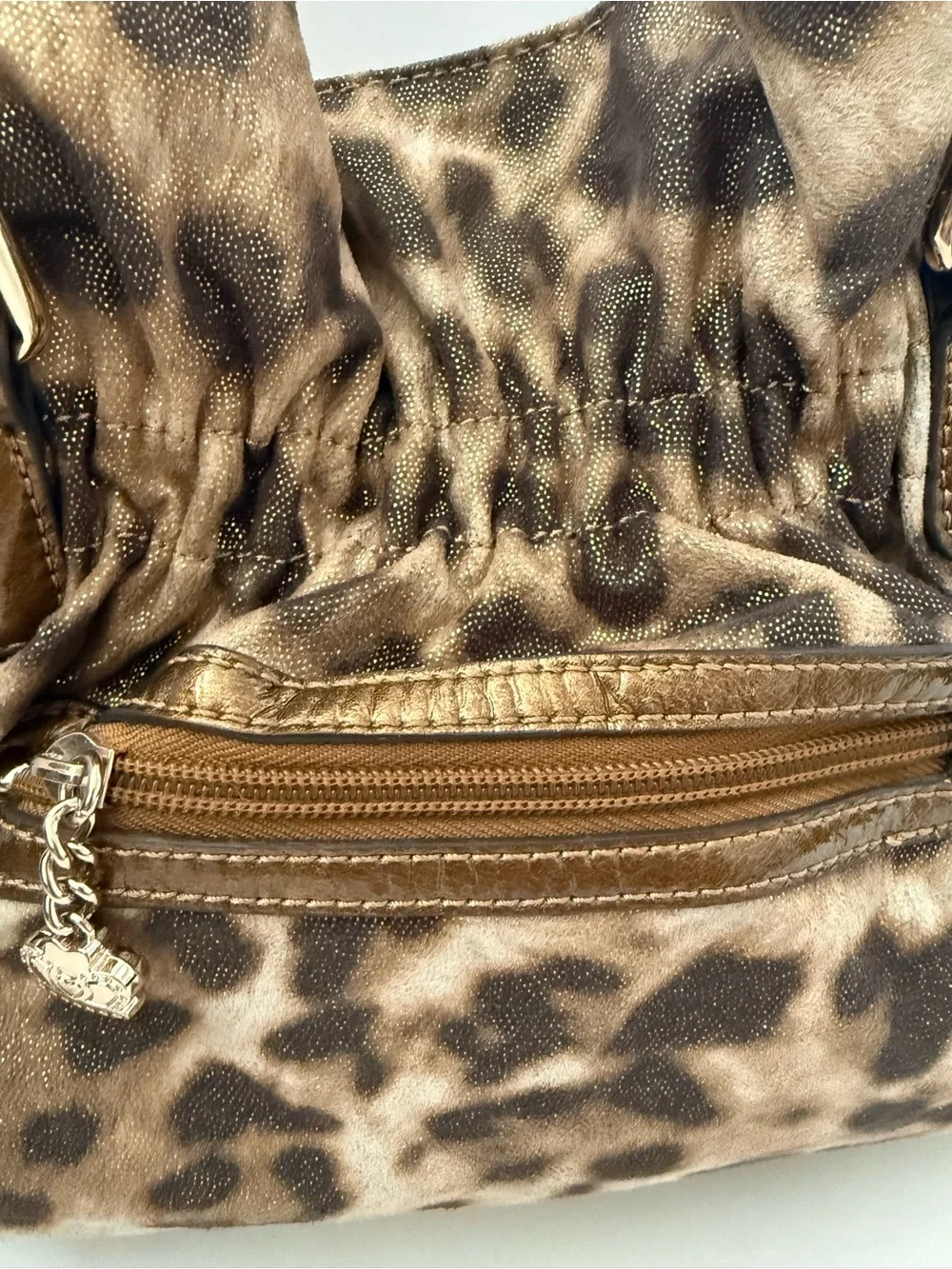 Kathy Leopard Print Studded Shoulder Bag Western Rodeo Y2K Glam Purse